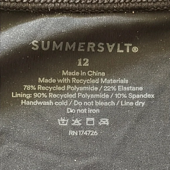 Summer salt sz 12 Black one piece Women's Swimsuit Ruffle Backflip in sea urchin - Picture 4 of 4